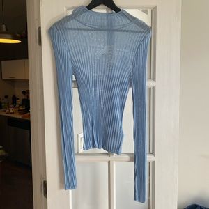 Sheer Mock-Neck Top
